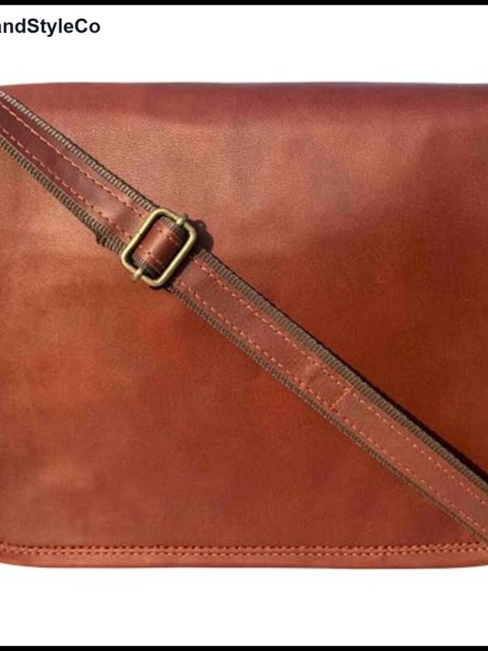 Full Grain Goat Leather Messenger Bag for 10.5 Inch Tablet